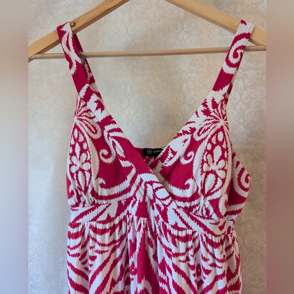 INC MAXI DRESS Sz. Petite Medium Orange & White - Picture 3 of 17